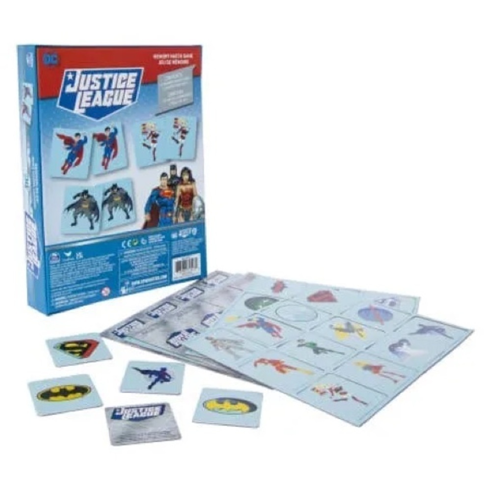 DC Justice League Memory Match Game Memory Match Game - Blue, kids game, toy